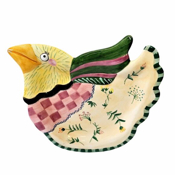 Fitz and Floyd Essentials Gypsy Chicks Canapé Plate Dish Chicken Appetizer ©2001 - Picture 1 of 6